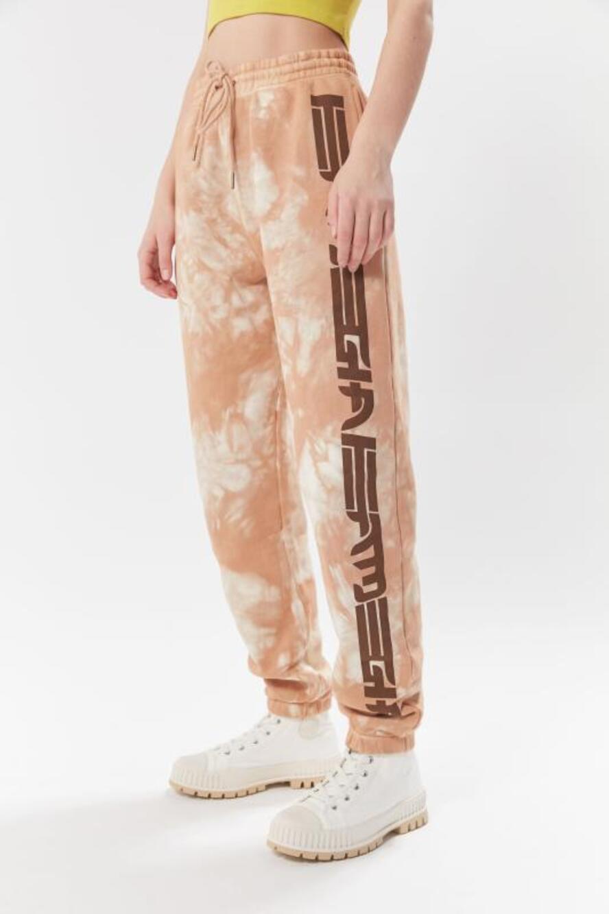 I.AM.GIA Pants Women's Size XS Cosima Tie Dye Track Elastic Waist Orange/White